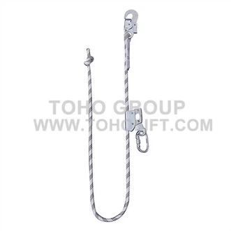 Single leg Kernmantle rope lanyard with rope grab adjuster