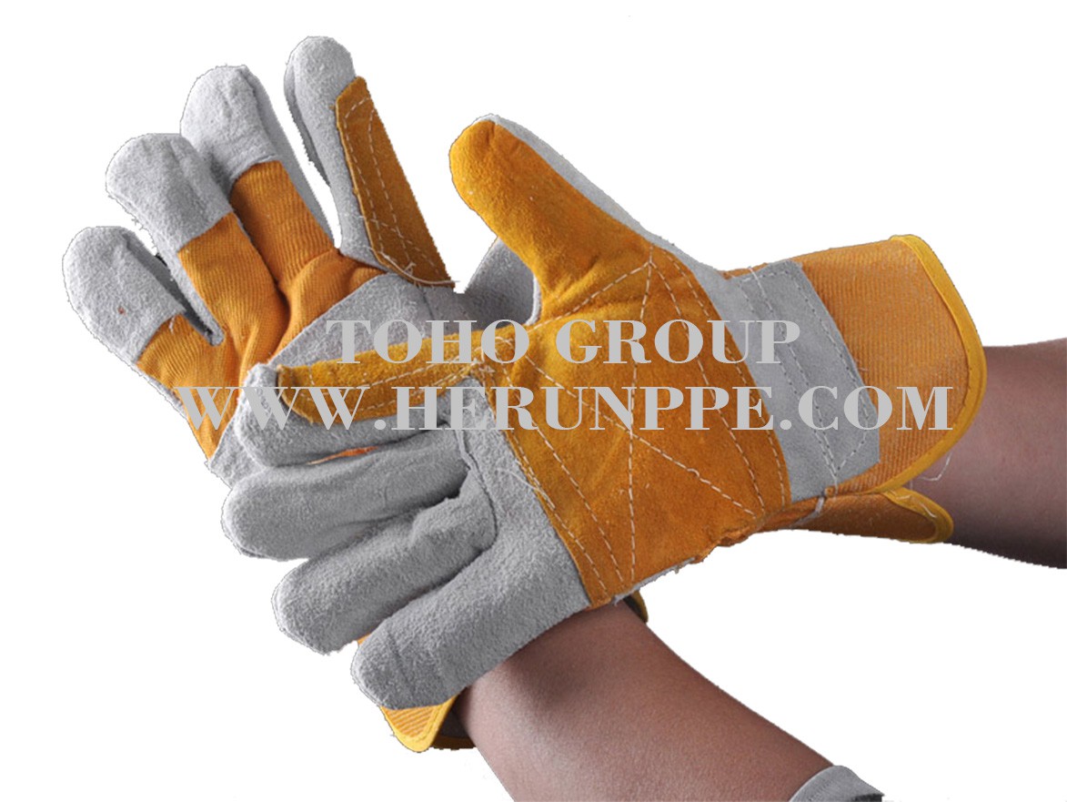 Cow lether safety gloves Cow lether safety gloves