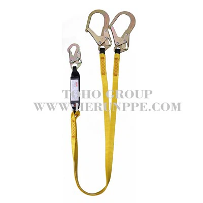 Ansi certified two hook lanyard with energy absorber